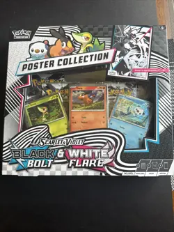 Pokemon TCG S/V Black Bolt and White Flare Poster Collection Box New And Sealed - Image 1