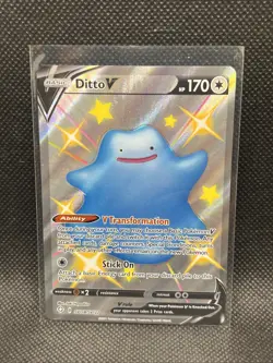 Ditto V SHINY SV118/SV122 Shining Fates NM Full Art Ultra Rare Pokemon Card TCG - Image 1