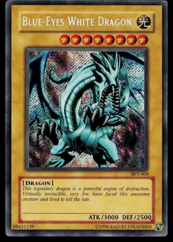 Yu-Gi-Oh Card 2003 Collectors Tin Blue-Eyes White Dragon BPT-009 Secret Rare - Image 1