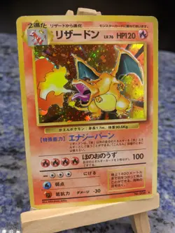 Charizard Holo #006 Base Set Old Back Japanese Pokemon Card 1996 MP - Image 3