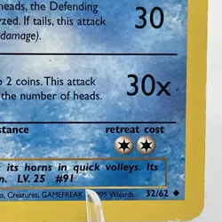 Pokemon Cloyster Fossil 32/62 Light Play LP - Image 5