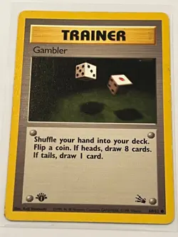 Gambler 60/62 1st Edition HP Common Fossil Pokemon Card 1999 First - Image 1