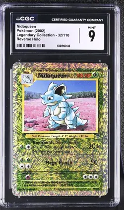 CGC 9 MINT Nidoqueen 32/110 Legendary (collection) Reverse Holo Pokemon Card - Image 1