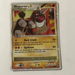 2008 Pokemon RHYPERIOR LV.X Black Star Promo HOLO Diamond Pearl Card #DP29 - Image 1