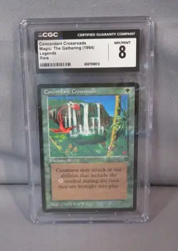 CONCORDANT CROSSROADS Magic the Gathering 1994 MTG Legends, Rare CGC 8 NM/Mint - Image 1
