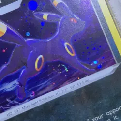 PSA 9 MOON HD GALAXY DOUBLE SWIRL 🌀💫 Umbreon SWSH129 Promo Holo Pokemon Card - Image 3