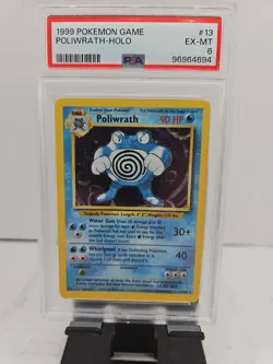 1999 Pokemon Game Poliwrath Holo PSA 6 - Image 1