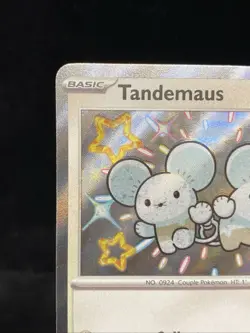 Pokemon TCG: Paldean Fates (209/091) Tandemaus Baby Shiny Holo Rare (NM) - Image 2