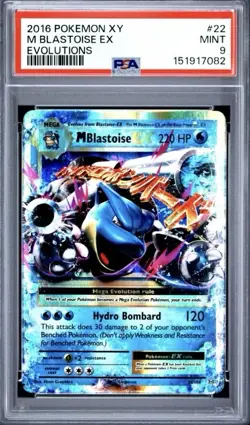 2016 POKEMON XY EVOLUTIONS #22 M BLASTOISE EX PSA 9 New Cert - Image 1
