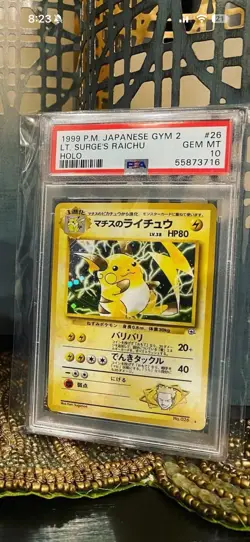 Lt. Surge's Raichu Pokemon 1999 Holo Gym 2 Challenge Japanese 026 PSA 10 - Image 1