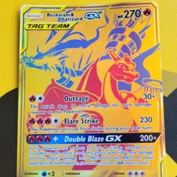 Pokemon Reshiram & Charizard GX SM247 TAG TEAM GX Promo Holo HP 270 2021 - Image 1