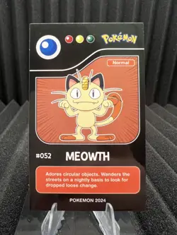 Meowth #52 - Pokedex Black Kanto 2024 - Pokemon Card NM - Image 1