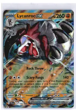 LYCANROC EX 117/193 Double Rare Paldea Evolved Holo NM - Image 2