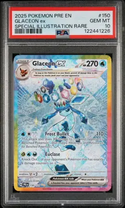2025 POKEMON PRE EN-PRISMATIC EVOLUTIONS #150 GLACEON EX PSA 10 - Image 1
