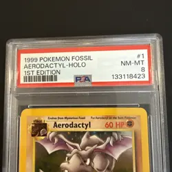 Pokemon Aerodactyl 1/62 Fossil Holo 1st Edition PSA 8 1999 - Image 3