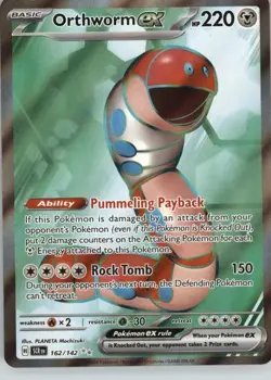 Orthworm ex 162/142 Ultra Rare Stellar Crown Pokemon Near Mint - Image 1