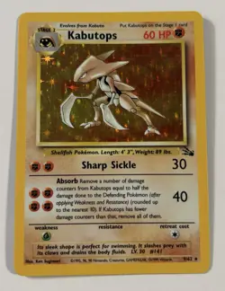 Pokemon Kabutops 9/62 Fossil Holo LP - Image 1
