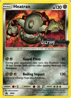 Pokemon TCG Heatran SM96 Prerelease Promo SM Black Star Promo NM - Image 1