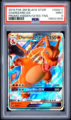 PSA 9 - 2019 Pokemon Hidden Fates Tin Charizard GX #SM211 - Black Star Promo - Image 1