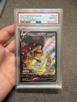 2022 POKEMON SWORD & SHIELD SILVER TEMPEST #TG17 FULL ART/MAWILE V PSA 10 - Image 1