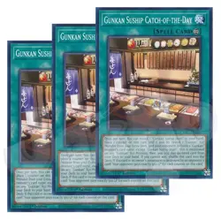Yugioh - Gunkan Suship Catch-of-the-Day x 3 - 1st Edition NM - Plus Free Holo - Image 1