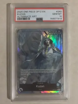 2025 KUZAN One Piece OP12-040 Leader Alt Art Legacy of the Master PSA 10 GEM MT - Image 1