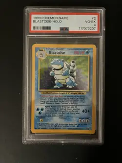 Blastoise Holo Pokemon Trading Card PSA Grade 4 - Image 1