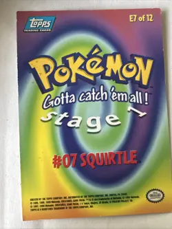 Pokemon Topps Squirtle Holo Foil 07 E7 Of 12 Blue Logo Trading Card Pokemon Mp - Image 2