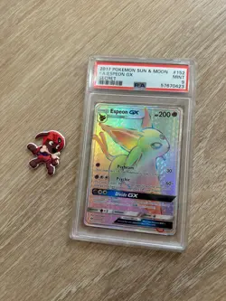 2017 Espeon GX Rainbow Full Art SR Pokemon Sun & Moon Card 152/149 PSA 9 MINT - Image 1