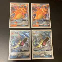 Pokemon Cards TCG Hidden Fates Promo Lot 2 Charizard GX 2 Gyarados GX Ships ASAP - Image 1