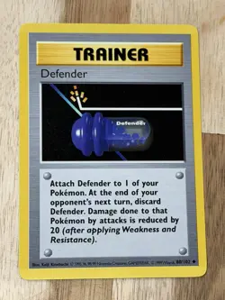 Original 1999 Pokemon TCG Base Set Card Defender 80/102 Shadowless NM - Image 1