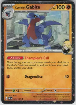 Cynthia's Gabite (Cosmos Holo) Holo Common Miscellaneous Cards & Products 103/18 - Image 1