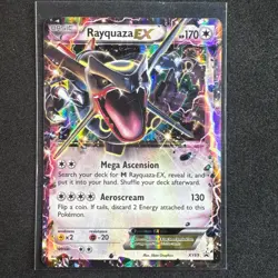 Rayquaza EX XY69 2015 Pokemon XY Black Star Promo Holo Full Art MP/HP Card - Image 1
