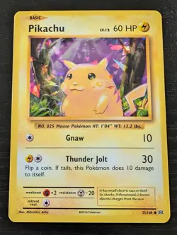 Pikachu 35/108 Cracked Ice Holo Evolutions Pokemon TCG Card Near Mint NM - Image 1
