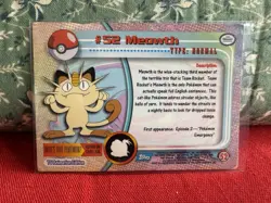 Pokemon 52 Meowth Topps Trading Card Non Holo Pokemon Trading Card TCG - Image 2