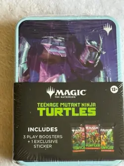 Magic The Gathering Teenage Mutant Ninja Turtles Card Tin 3 Boosters Shredder - Image 1