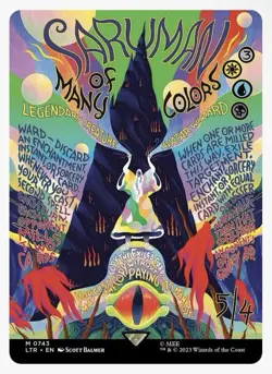 MTG Saruman of Many Colors (FOIL) Borderless Poster Art, NM - Image 1