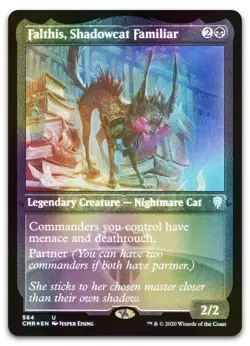 Falthis, Shadowcat Familiar (Foil Etched) #564 NM Commander Legends Magic MTG - Image 1