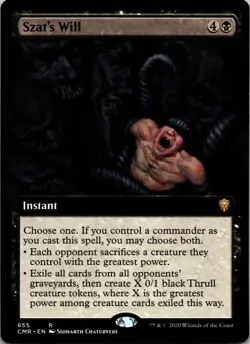 Szat's Will (Extended Art) 655 Rare Commander Legends MTG NM - Image 1
