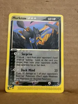 Pokemon TCG EX Sandstorm Murkrow 47/100 Uncmmon E Reader Vintage LP/NM! - Image 1