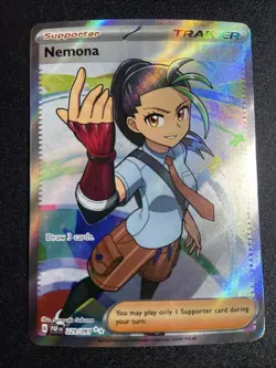 POKEMON NEMONA 229/091 FULL ART TRAINER PALDEAN FATES NEAR MINT - Image 1