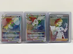 (3) Pokemon TCG Rainbow Brilliant Stars Whimsicott VSTAR, Shaymin VSTAR, Trainer - Image 1