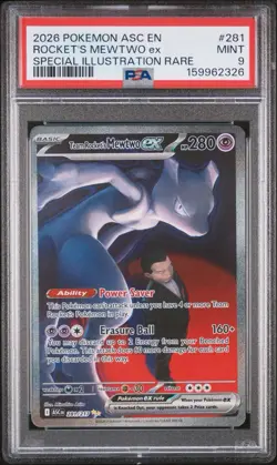 2026 POKEMON ASCENDED HEROES SPECIAL ILLUSTRATION TEAM ROCKET'S MEWTWO EX PSA 9 - Image 2