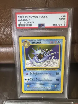 1999 Pokemon Fossil 1st Edition Golduck #35/62 PSA 9 Mint - Image 1