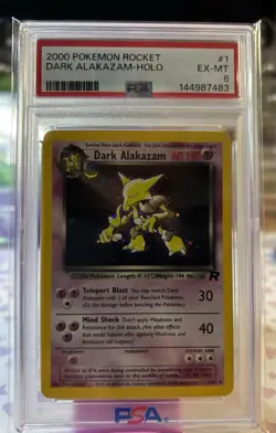 PSA 6 Dark Alakazam Holo 1/82 Team Rocket 2000 English -New Cert- - Image 1