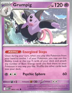 Grumpig 063/132 Uncommon Mega Evolution Pokemon Near Mint - Image 1