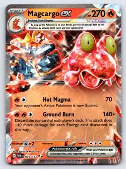 Magcargo ex 029/167 Double Rare Twilight Masquerade Pokemon Near Mint - Image 1