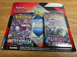 Lot 4x Pokemon 2-Pack Blisters: Fusion Strike & Battle Styles w/ Collector's Pin - Image 2