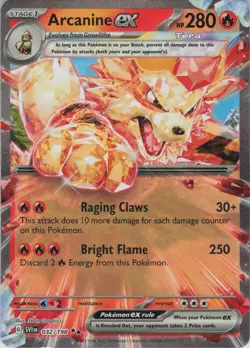 Arcanine ex 032/198 Double Rare Scarlet & Violet Pokemon Lightly Played - Image 1