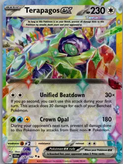 Terapagos ex 128/142 Double Rare Stellar Crown Pokemon Near Mint - Image 1